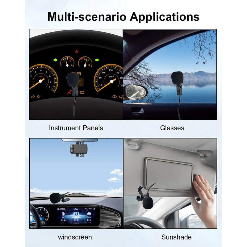 SEYUGOPTI 3.5mm External Car Microphone with 2.5mm Adapter