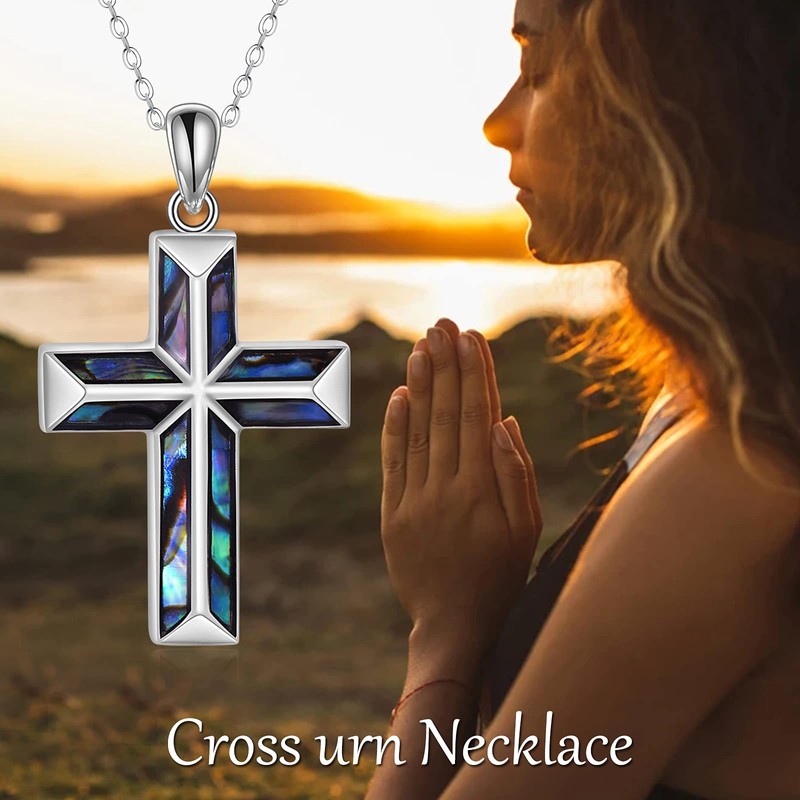 ONEFINITY Cross Urn Necklaces for Ashes 925 Sterling Silver Cross
