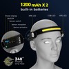 Diboniur Torcia Frontale LED, 8 Modalità, IPX4, Sensore e 340°