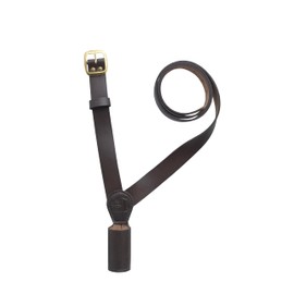 Brown Leather Flag Carrier Pole Holder Cross Belt, Right Shoulder Flag Carrying Belt for Adults Genuine Leather Shoulder Strap with Brass Buckle for Military, Honour Guards & Ceremonial Use