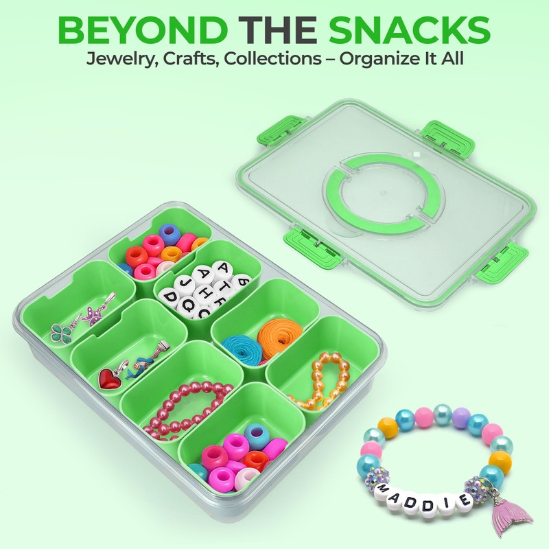 KEYVOZ Snackle Box Container with Lid- Travel Charcuterie Box with