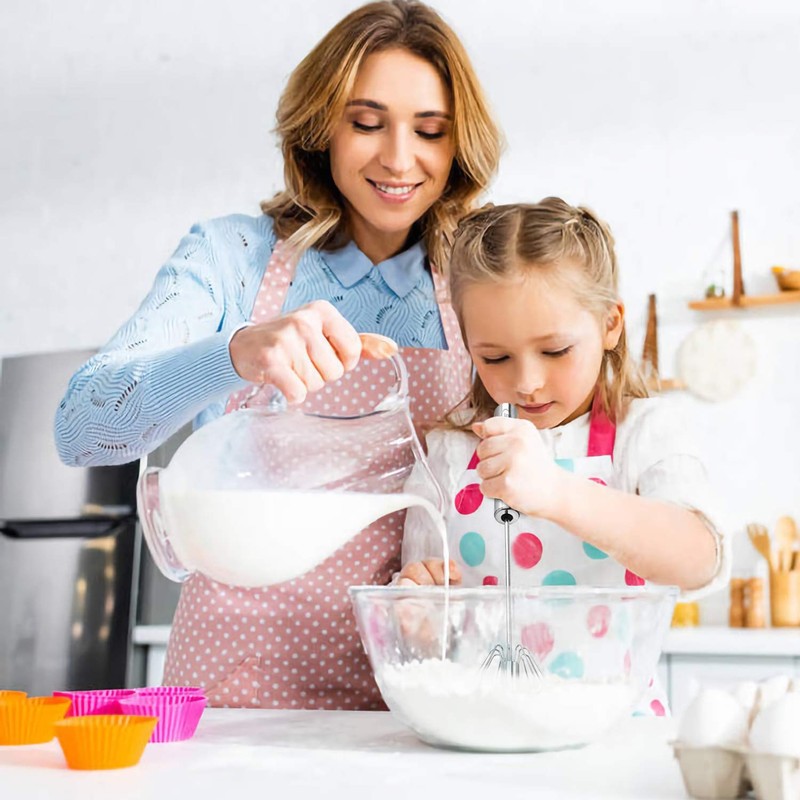 Stainless Steel Egg Whisk, Hand Push Rotary Whisk Blender, Versatile