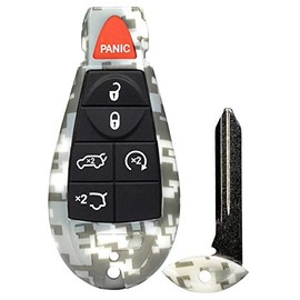 1x New Camouflage Entry 6 Buttons Remote Start Car Key Fob Fobik Remote IYZ-C01C for Commander Grand Cherokee.