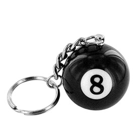 Dwuww Creative Number Eight Billiard Key Chain Pendant Car Key Ring Decoration Black Useful and Practical Accessories Gift