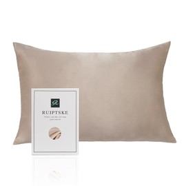 Oeko-Tex® Certified Silk Pillowcase for 100% Silk, 22 Momme Pillowcase for Hair and Skin, Anti-Aging, Anti-Dust Mite (40 x 60 cm, Light Champagne)