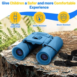 Ryaco Binoculars for Kids, 8X Fixed Focus High Resolution Kids Binoculars Outdoor Toys Gifts for 4 5 6 7 8 Years Old Boys Girls Kids Sports and Outside Play, Bird Watching, Birthday Presents, Blue