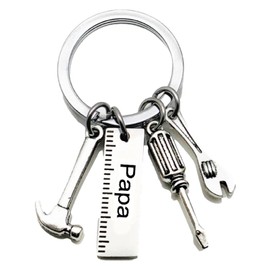 DOYOUDO Papa Keychain from Kids Dad Key Chains Funny Grandpa Daddy Keyrings Fathers Day Thanksgiving Birthday Christmas Gifts