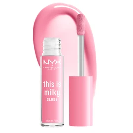 NYX PROFESSIONAL MAKEUP This Is Milky Gloss, Vegan Lip Gloss, 12 Hour Hydration - Milk It Pink (Sheer Baby Pink)