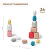 CHILDLIKE BEHAVIOR 36-Piece Wooden Stacking Rocks Game for Toddlers -