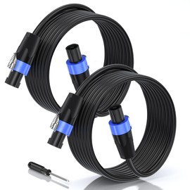EPYOADO 25 feet Speakon to Speakon Cables, 2 Pack Professional Audio Amplifier Mixer Speakon Speaker Cable Wire