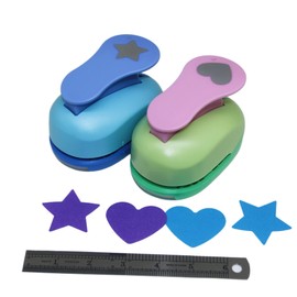 Cady Craft Punch 2 INCH Heart + Star Paper Punches eva Scrapbooking Punch 2pcs/Set