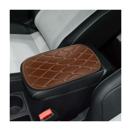 CGEAMDY Universal Leather Armrest Cushion Soft Non-Slip Waterproof Car Accessories for Suv Truck Car (Brown-Beige)
