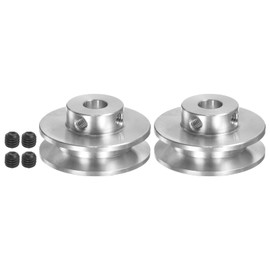 QUARKZMAN Set of 2 V-type pulleys 6 mm bore 31 mm outer diameter single groove aluminium alloy for 3-5 mm PU round belt motor shaft drill