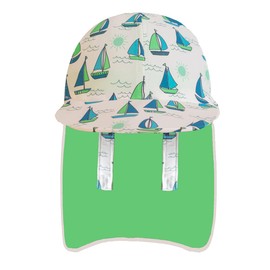 Baby Boys Sun Hat, UPF 50+ Sun Protection Swim Cap for Kids, Quick Drying Baby Boys Green Sun Hat for Beach Seaside Pool, Boats, 6-8Years