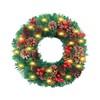 LED Christmas Wreath With Battery Powered String Light Pine Cones