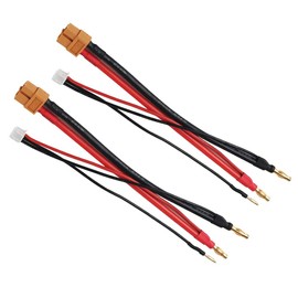 Yiqigou 2-Pack XT60 Plug Female Connector to 4MM Banana Plug Bullet Connector Adapter Lead with 2S JST-XH Balance Plug for RC Car Drone Lipo Battery