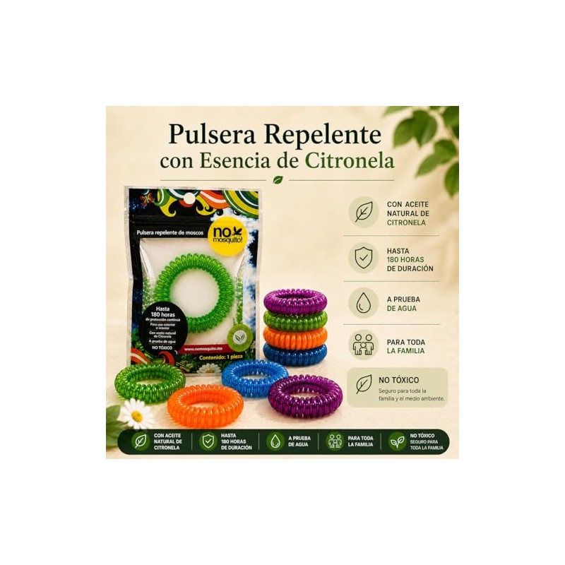 No Mosquito Pack Pulsera repelente de mosquitos Multicolor 10 piezas