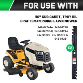 Grasscool 942-04290-X Mulching Blades with 6 Star Mounting Pattern for Cub Cadet XT1 XT2 LT46 LX46 ZT1-46 46" Deck Cut Zero Turn Lawn Tractor Mower Replace 942-04290 942-04244