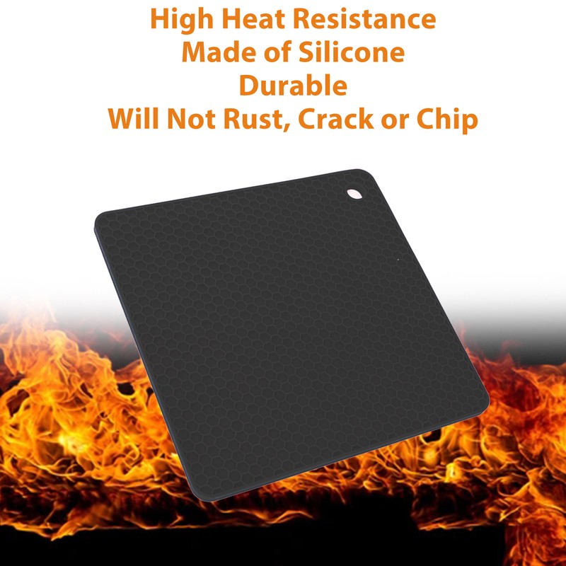 5pcs Silicone Pot Holders Mat Heat Resistant Anti Slip Square