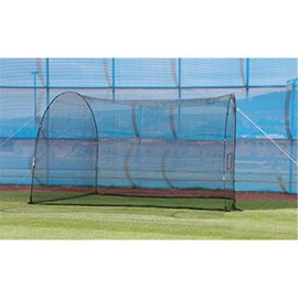 HEATER SPORTS HomeRun Baseball and Softball Batting Cage Net and Frame, With Built In Pitching Machine Square (Machine NOT Included) Home Run Batting Cage