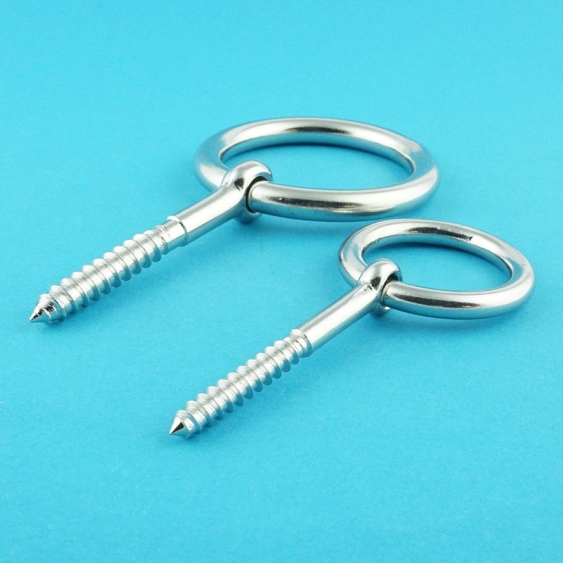 Eisenwaren2000 6 mm Wood Screw with Ring (Pack of 1)