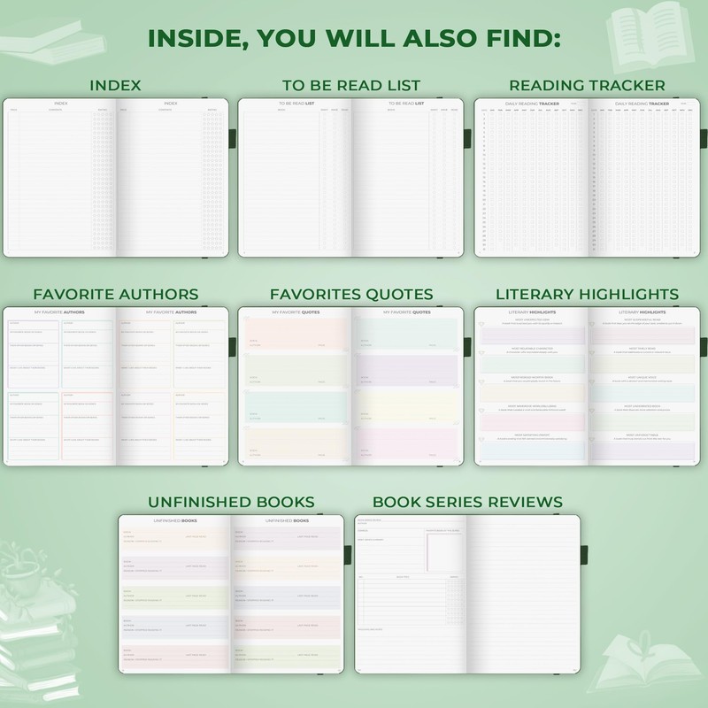 Clever Fox Reading Journal Premium – Review Log Notebook with