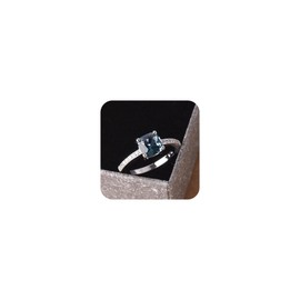 Cutesmile Fashion Jewelry 14k White Gold Plated Sterling Silver Peacock Blue Topaz Square Diamond Ring Gemstone Ring Aquamarine Gemstone Wedding Bridal Band Ring for Women (7)