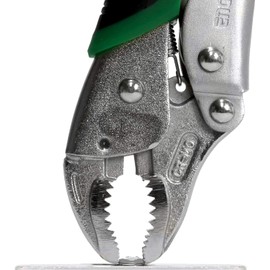 Screw Removal/Extractor Pliers (Mole Grip Style, 185mm) with Unique Non-Slip gripping Jaws for The Easy Extraction of Damaged/Stuck Screws. ENGINEER PZ-65 Neji-Saurus Locking Jaw Pliers, Black/Green