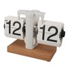 Flip Desk Clock Auto Mechanical Flip 12H AM PM Wood