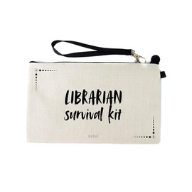 Gifts or Presents for Librarians, Librarian Survival Kit, Novelty Bag for Cosmetic Makup Bags, Pencil Case, Travel Organiser Zipper Pouch - cb1967
