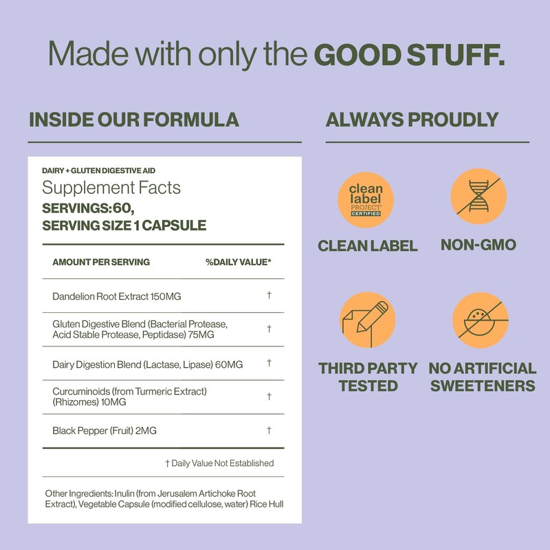 Hilma Digestive Enzymes for Women, Bloating Relief with Turmeric, Dandelion