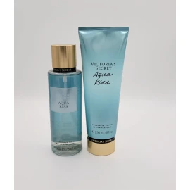 Victoria's Secret Aqua Kiss Fragrance Body Mist Spray & Body Lotion Set of 2