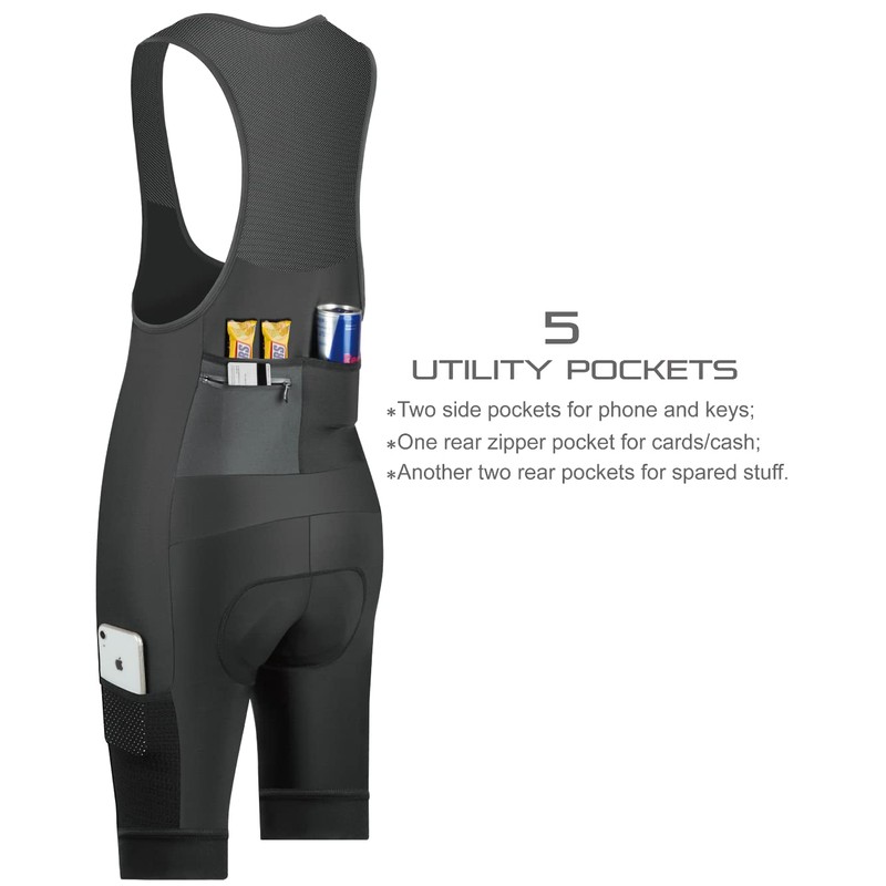 CEROTIPOLAR Cycling Shorts Men Long Padding Cycling Bib Shorts UPF50+,