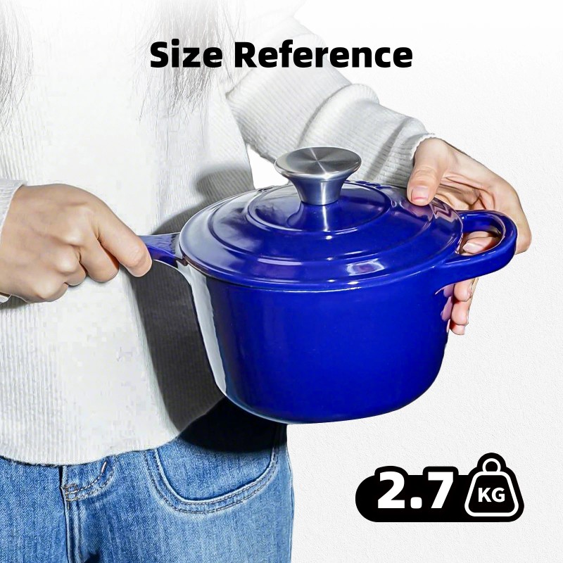1.75QT Best-selling Household Cast Iron Enamel Pots Ceramic Non-stick Pans