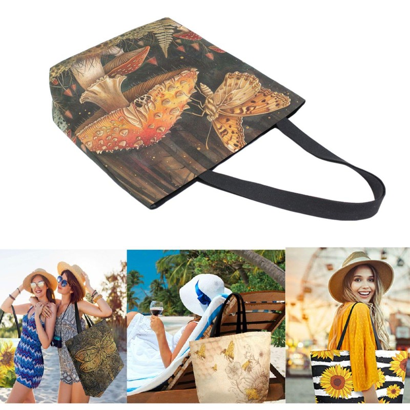 Fashion Pattern Extra Large Shoulder Grocery Tote Bag, Beautiful Forest