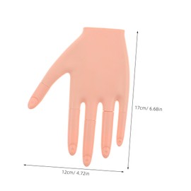 FRCOLOR Manicure Practice Hand for Acrylic Nails Flexible Fake Hand with Detachable Nail Tips Realistic Design for Beginners
