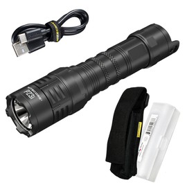 Nitecore P23i Tactical Flashlight, 3000 Lumen USB-C Rechargeable Long Throw Super Bright with Lumentac Organizer