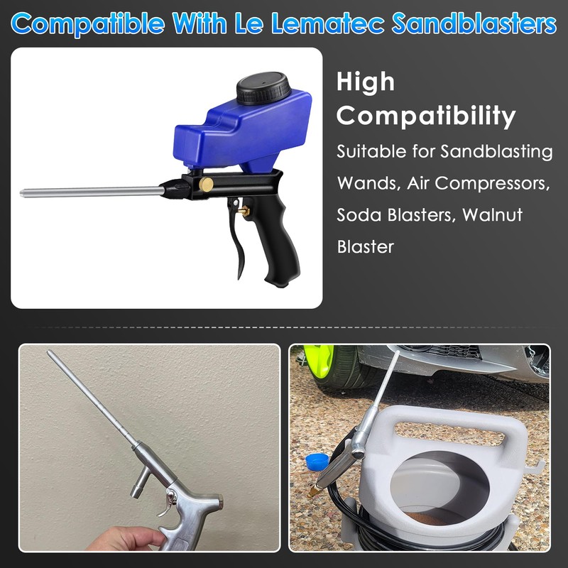 Feekoon Sand Blaster Long Nozzle Compatible with Le Lematec, Sandblasting