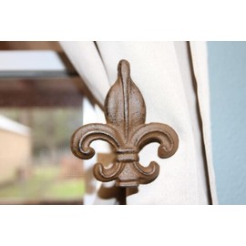 Vintage Fleur De Lis, Curtain Tie Backs Victorian-Style 4" x 4-5/8" Fast F-15-2 Items