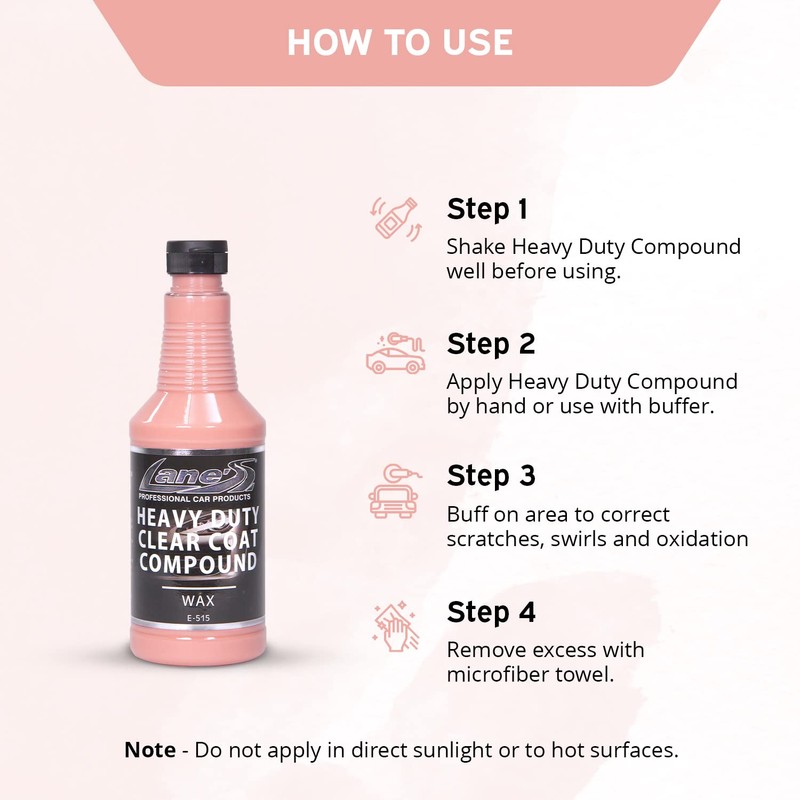 LANE'S Heavy Duty Clear Coat Compound, Car Paint Scratch Repair,