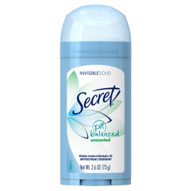Secret Original Unscented Women's Invisible Solid pH Balanced Antiperspirant and Deodorant, 2.6 Ounce