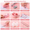 SKYDUE Pink Desk Accessories 10Pcs, Rotating Pen Holder for Desk,