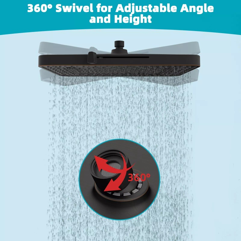 Hibbent 13'' High Pressure Rain Shower Head 5 Spray Modes