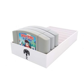 Collector Craft White Game Organizer Compatible with N64 Cartridge, Dust Cover, Cartridge Holder