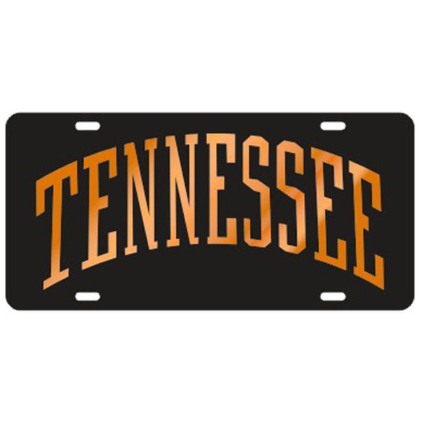 Craftique Tennessee Volunteers Black w/Orange Arched Tennessee Laser Cut License Plate