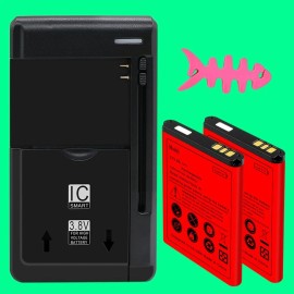 For Kyocera 2x 1650mAh Superior Quality Battery Charging Winder for Kyocera DuraXV+ E4520PTT