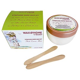 Waxness Kit de cera dura para microondas 8.45 oz (8.5 fl oz) – Cera de crema de té blanco con aceite de coco, no necesita tiras, fácil depilación en c