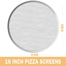 LRui Pizza Screen,16 Inch,12 Pack,Seamless Aluminum Pizza Pan With Holes.