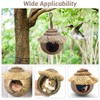 Tfwadmx Coconut Hide with Ladder, Natural Coconut Fiber Hanging Birdhouse