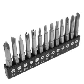 13 pcs OHIY Special Shape Screwdriver Insert Bit Set Phillips, Slotted, Spanner, Y-Type, Triangle, Inner Cross, 3-Points, Durable CR-V Steel, 2" Long Shank with Standard 1/4" Hex Drive